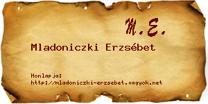 Mladoniczki Erzsébet névjegykártya