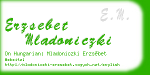erzsebet mladoniczki business card
